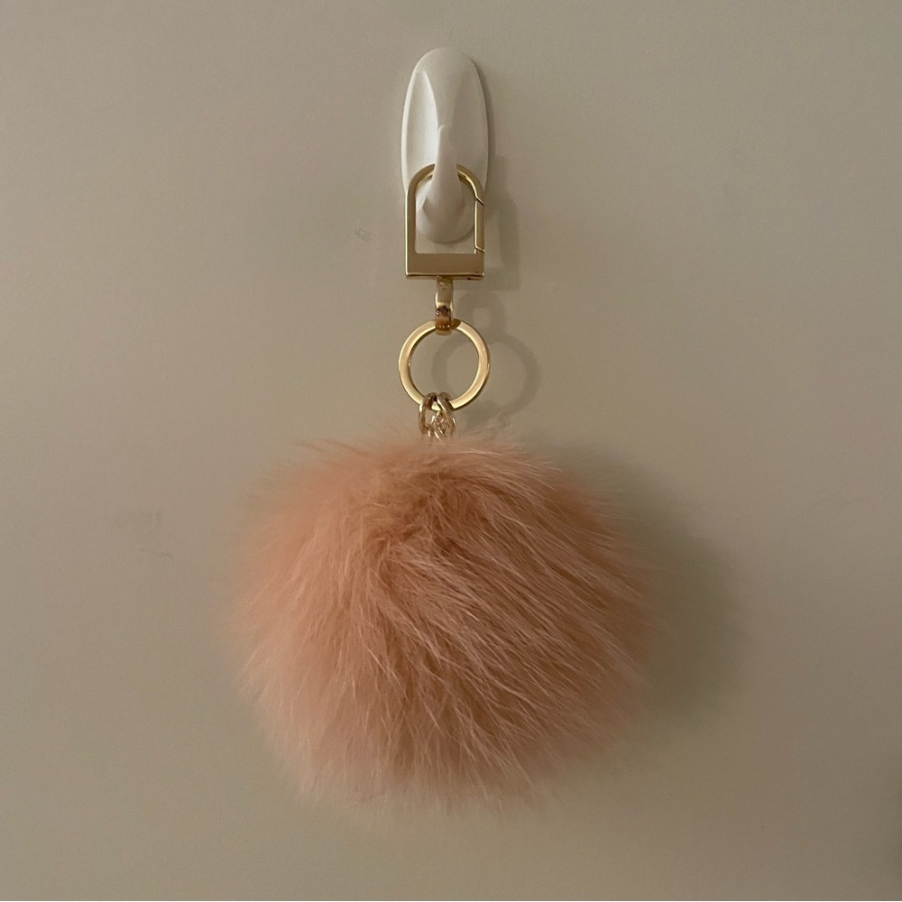 TORY BURCH Faux Fur Pompom Keychain